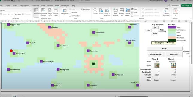 Imagem do artigo intitulado Alguém criou um jogo inspirado em Fallout no Excel que você pode jogar no trabalho